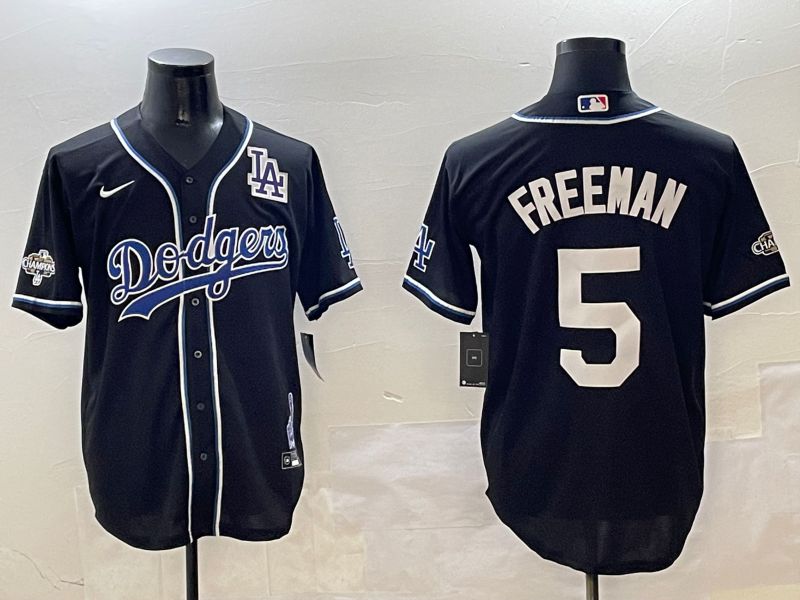 Men Los Angeles Dodgers #5 Freeman Black Fashion Game 2025 Nike MLB Jersey style 3064->los angeles dodgers->MLB Jersey